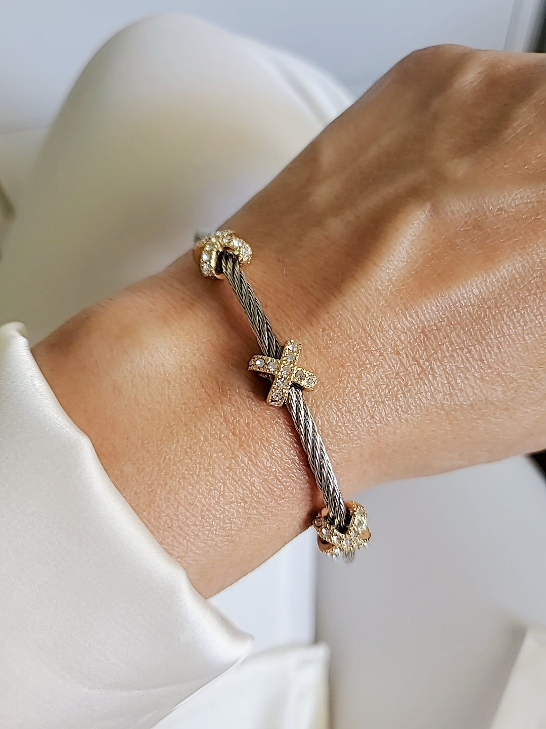 Silver Cable Bangle - view 2