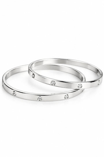 Statement Silver Bangle Bracelet - view 3