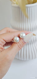 Sterling Silver Fresh Water Stud Earrings 8, 10 - view 3