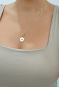 Mother of Pearl Toggle Closure Gold Necklace - view 2