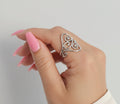 Sterling Silver 925 Bold Filigree Ring - view 7