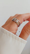 Sterling Silver Flowers Band Ring - view 5