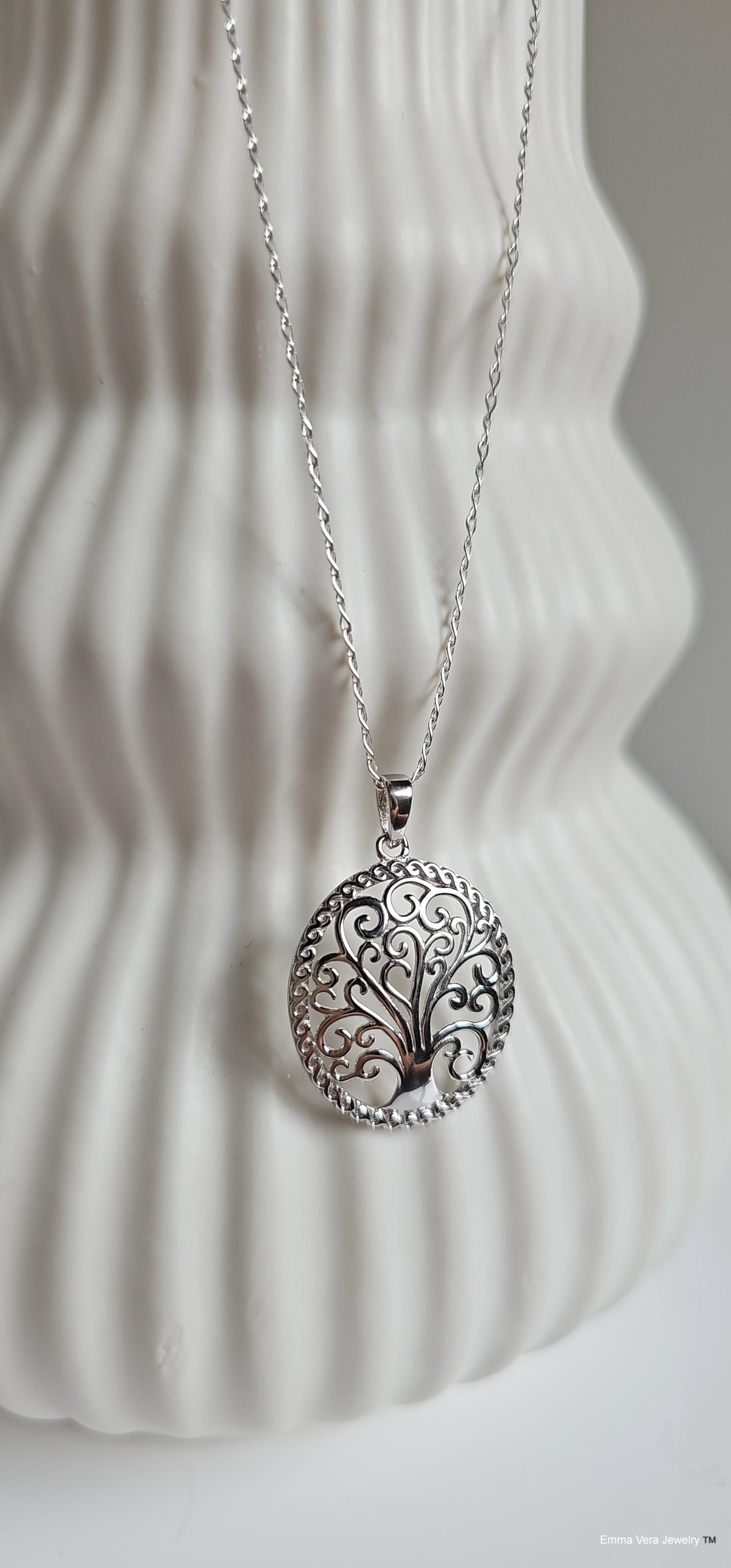 Sterling Silver Tree of Life Necklace - view 5