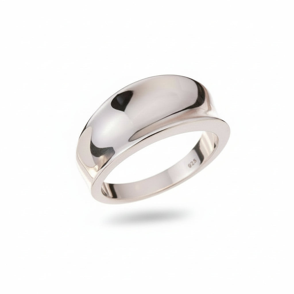 Sterling Silver 925 Medium Concave Ring - view 5