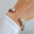 Silver Large Statement Bangle Bracelet