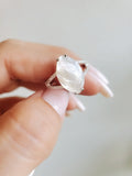 Sterling Silver Natural Mother of Pearl Statement Bold Ring - view 8