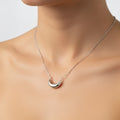 Solid Sterling Silver 925 Moon Celestial Luna Pendant Necklace - view 2