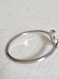 Sterling Silver Thin Crescent Moon Star Ring - view 3