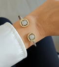 Two Tone Squares Bangle Bracelet - view 5