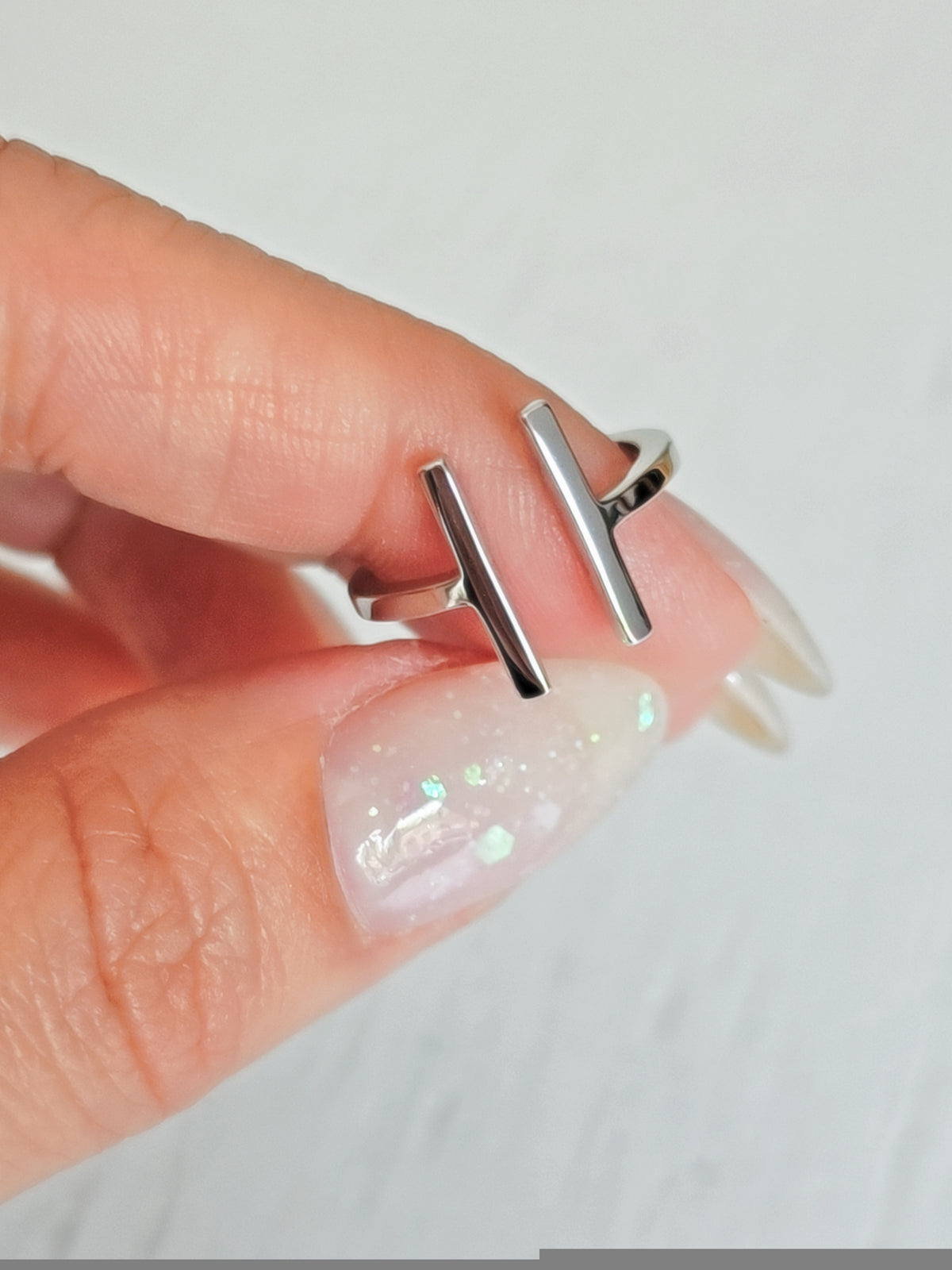 Sterling Silver Double T Bar Ring - view 6