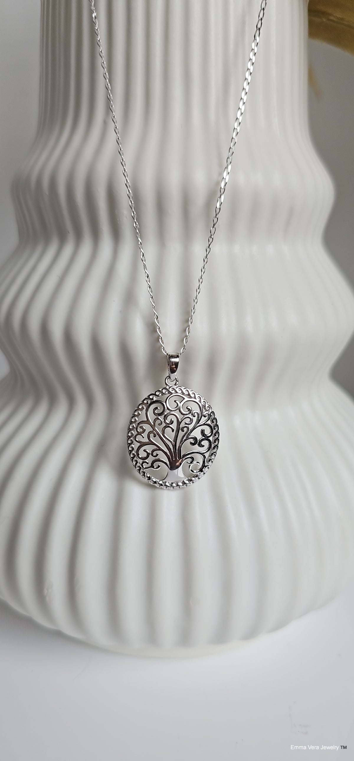 Sterling Silver Tree of Life Necklace - view 3