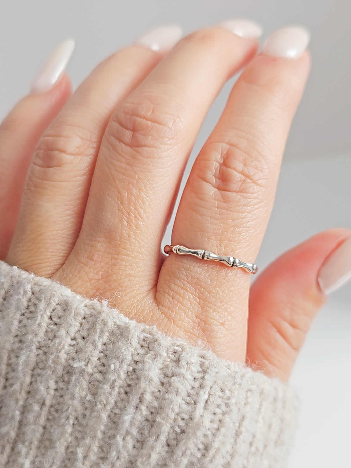 Sterling Silver Bamboo Ring - view 2
