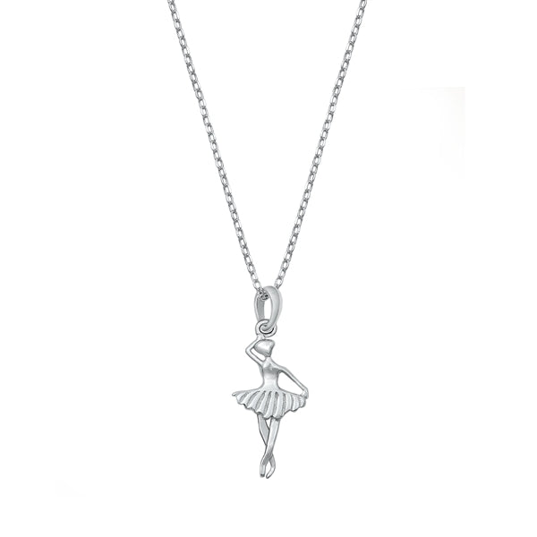 Sterling Silver Ballerina Charm Necklace
