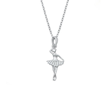 Sterling Silver Ballerina Charm Necklace