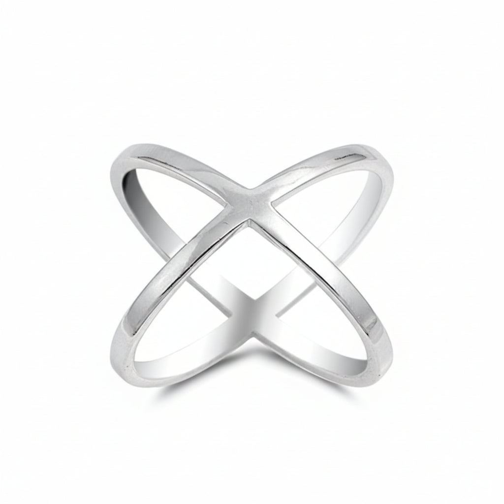 Criss Cross Sterling Silver Ring