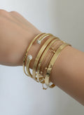 Gold Dome Crystal Bangle Bracelet - view 2