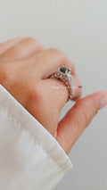 Sterling Silver Princess Cut Sapphire ring - view 7
