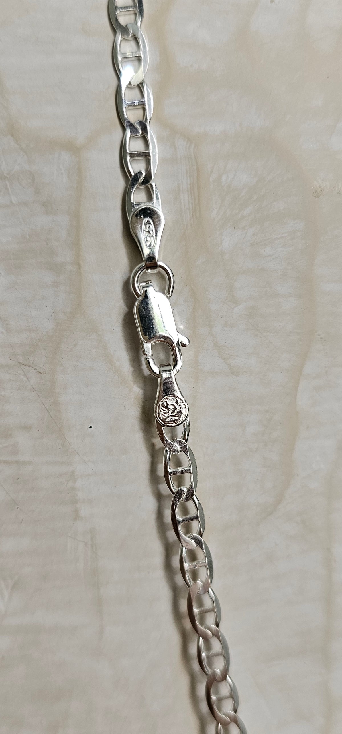 Sterling Silver 925 Flat Marina Bracelet, Anklet, Necklace Chain - view 7