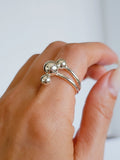 Sterling Silver Multi Row Sphere Ring - view 10
