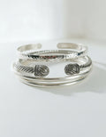 Double Dome Silver Cable Bangle Bracelet - view 3