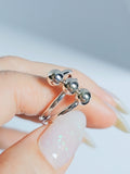 Sterling Silver 925 Multi Row Sphere Beaded Ring - view 3