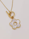 Mother of Pearl Toggle Closure Gold Necklace - view 3