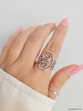 Sterling Silver 925 Bold Filigree Ring - view 2