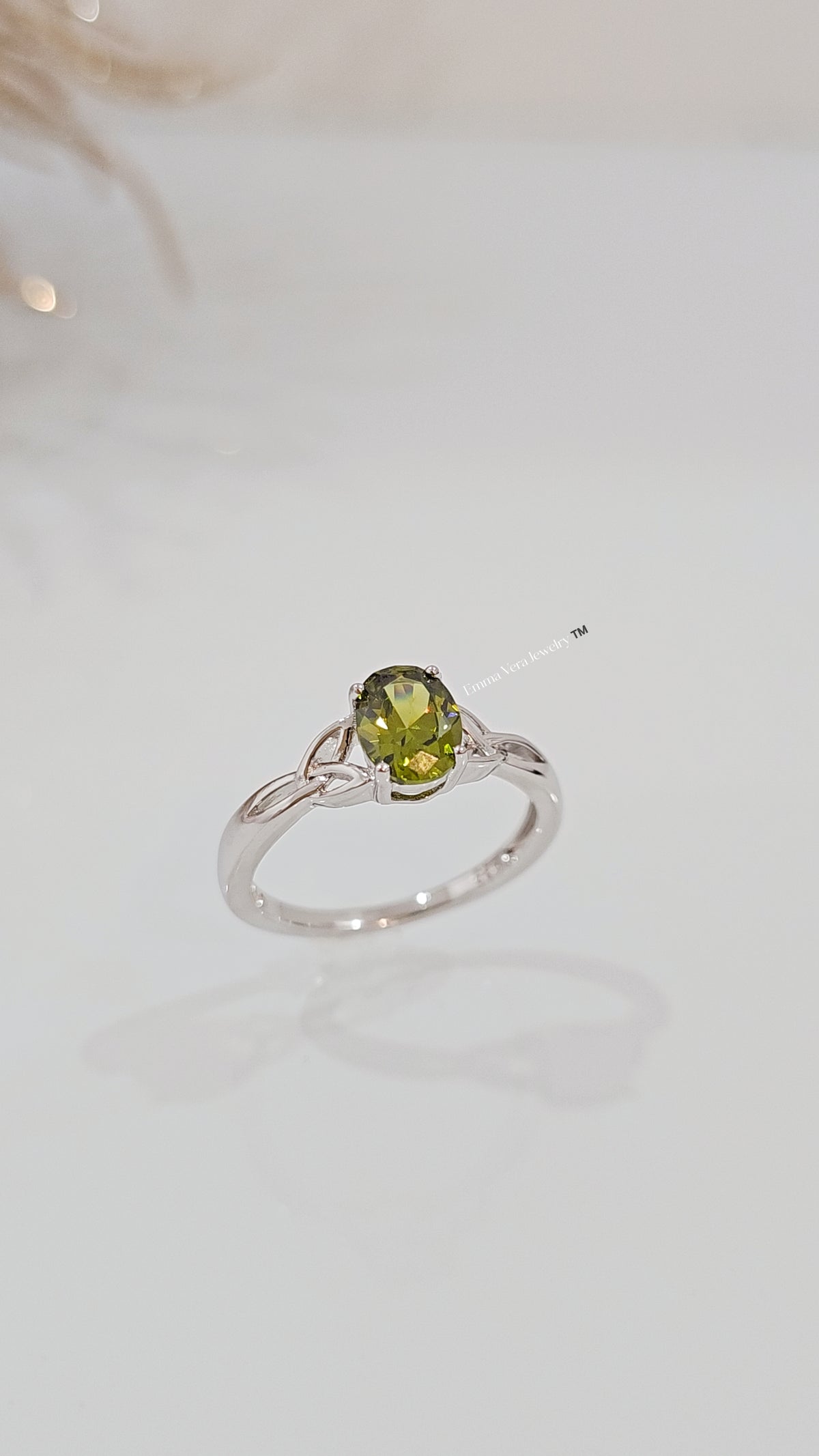 Sterling Silver Peridot Celtic Ring - view 5