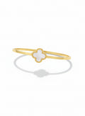 Gold Flower Genuine Mother of Pearl Bangle