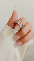 Sterling Silver Flowers Band Ring - view 6