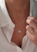Sterling Silver Nautical Compass Pendant with Chain - view 10