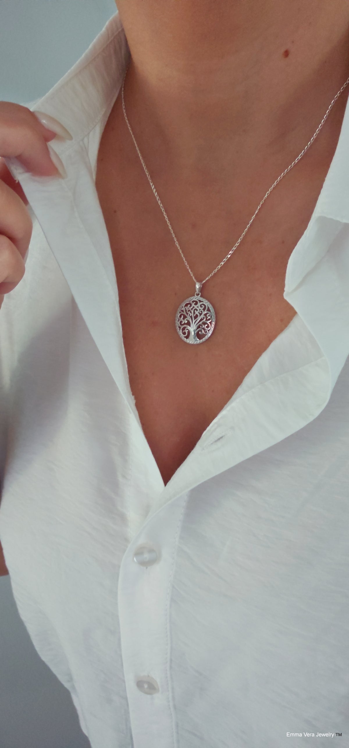 Sterling Silver Tree of Life Necklace - view 4