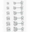 Stainless Steel Hypoallergenic Stud Earrings - view 2