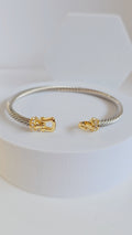 Silver Cable Bangle Bracelet - view 4