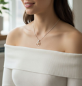 Solitaire Halo Pearl Sterling Silver Necklace - view 2