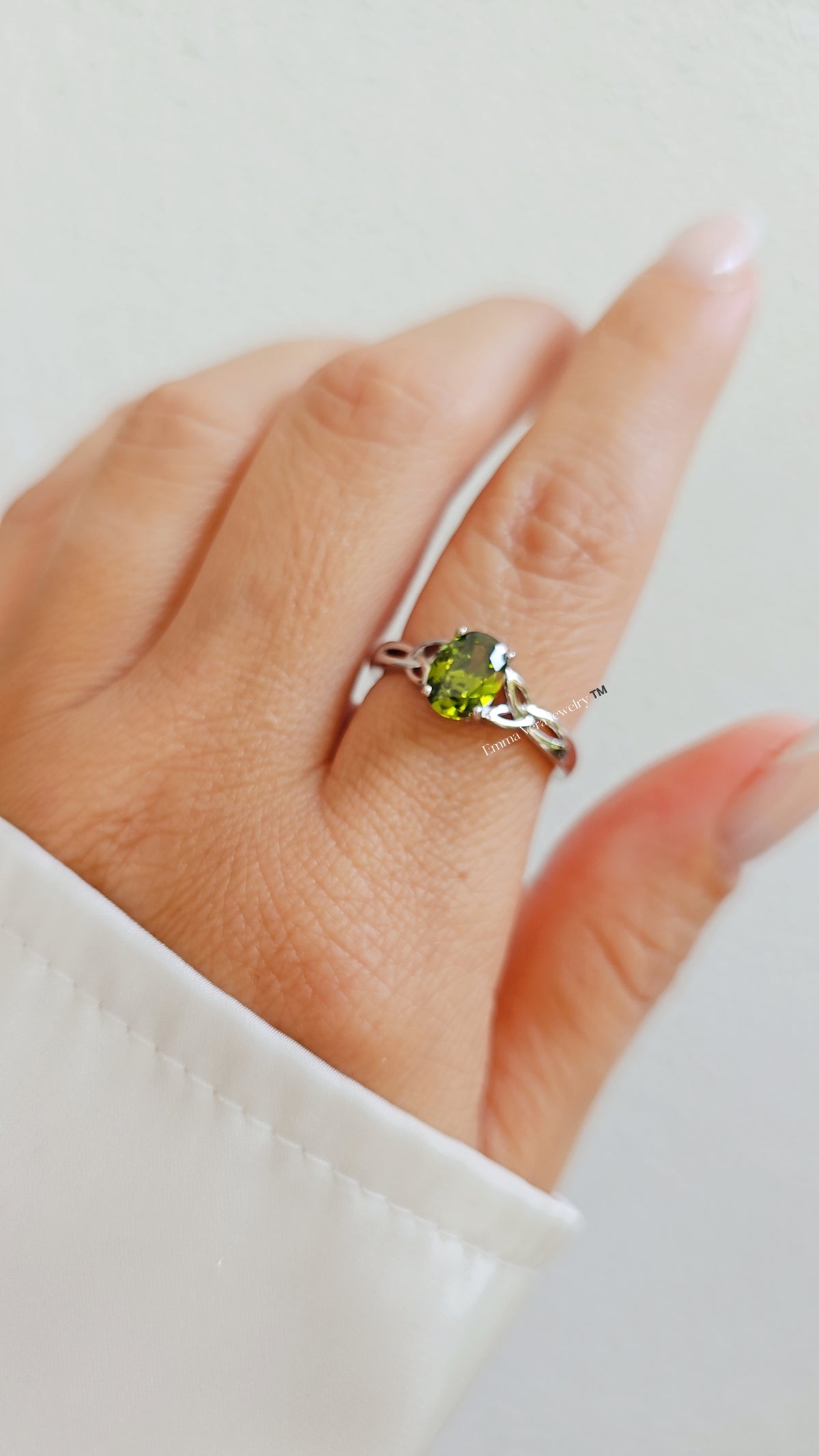Sterling Silver Peridot Celtic Ring - view 2