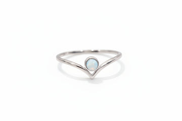 Sterling Silver Larimar Chevron Ring