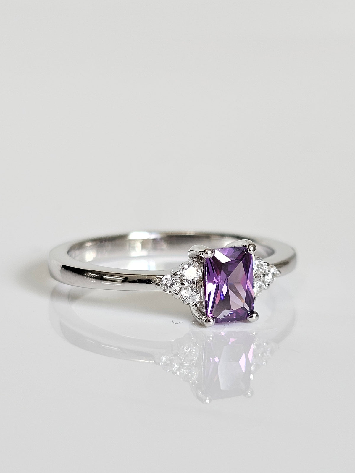 Sterling Silver Amethyst Cocktail Ring - view 3