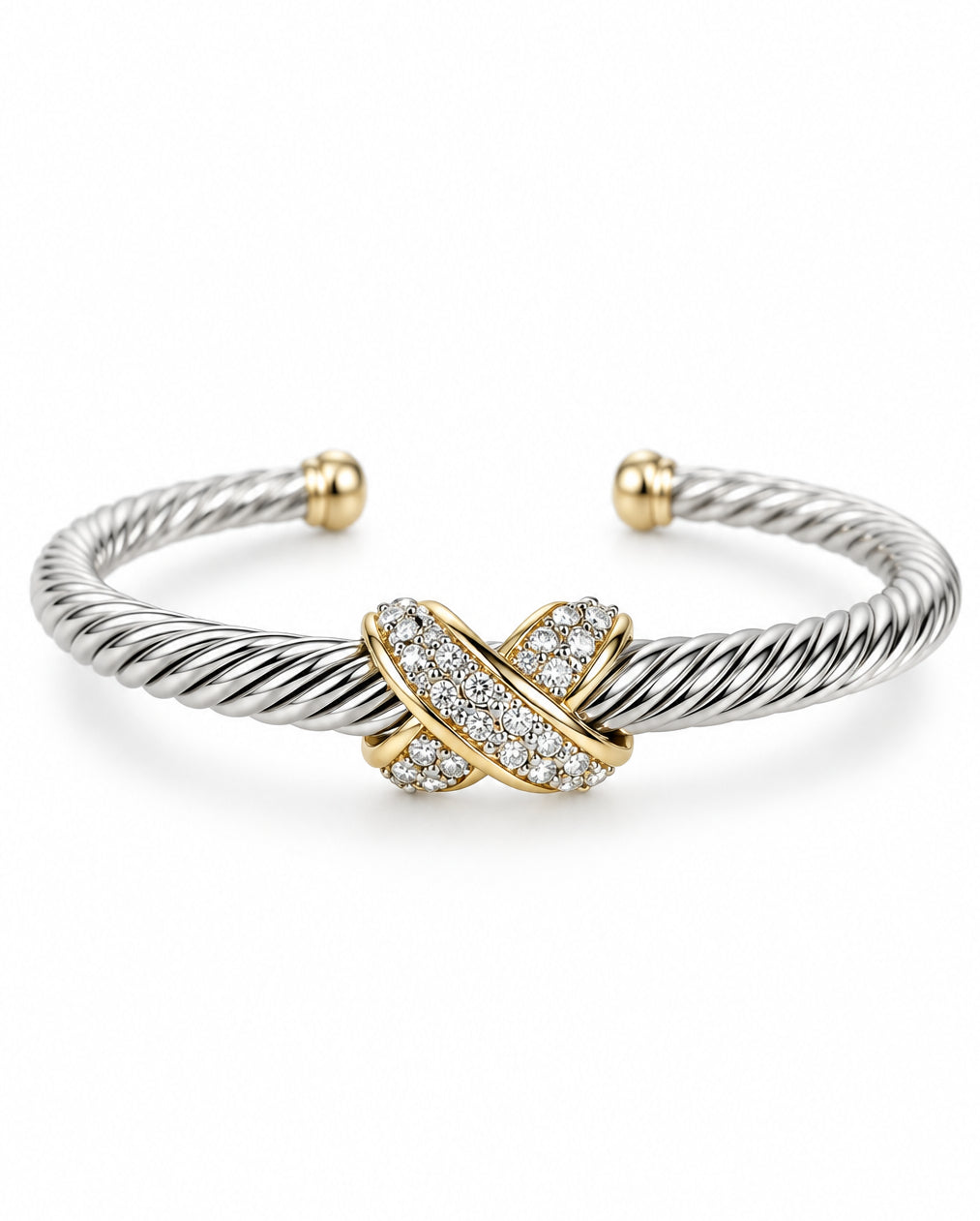 Unique Twisted Cable Wire Cuff Bangle Bracelet