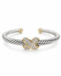 Unique Twisted Cable Wire Cuff Bangle Bracelet