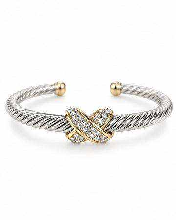 Unique Twisted Cable Wire Cuff Bangle Bracelet