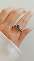 Sterling Silver Princess Cut Sapphire ring - view 2