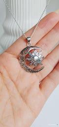 Sterling Silver Moon Sun Celtic Pendant Chain Necklace - view 7