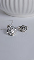 Sterling Silver Nautical Compass Pendant with Chain - view 6