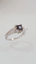 Sterling Silver Princess Cut Sapphire ring