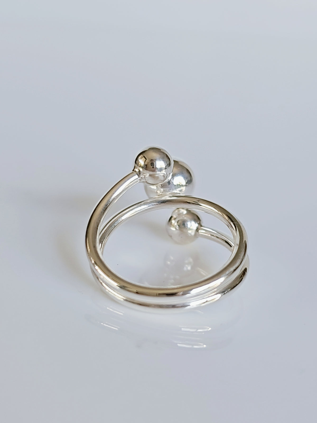 Sterling Silver Multi Row Sphere Ring - view 5