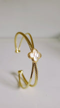 Gold Mother of Pearl Gold Bangle - view 6