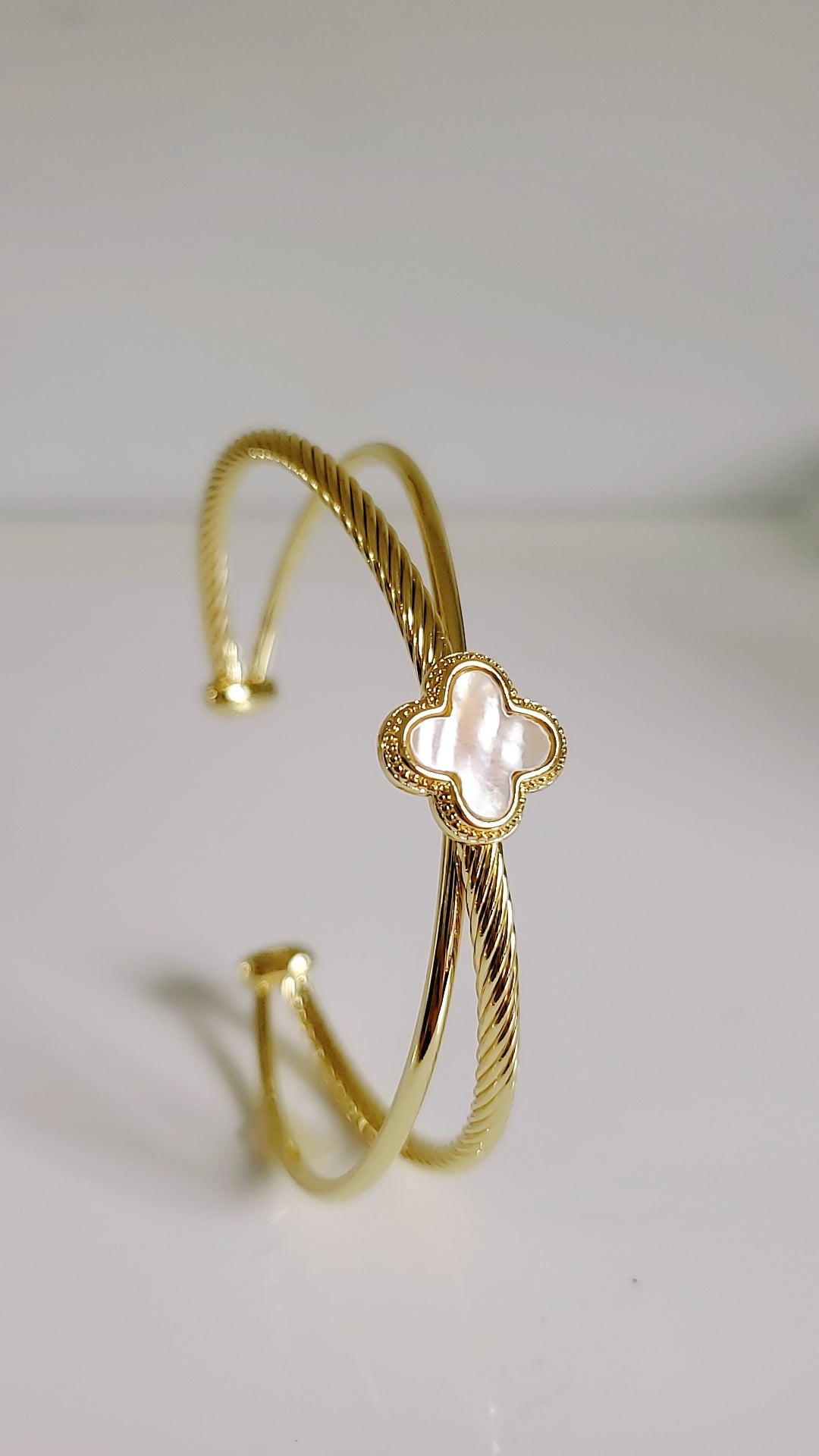 Gold Mother of Pearl Gold Bangle - view 6