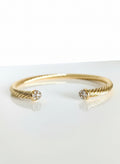 Gold Dome Crystal Bangle Bracelet