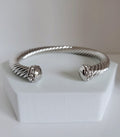 Silver Large Statement Bangle Bracelet - view 4